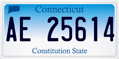CT license plate AE25614