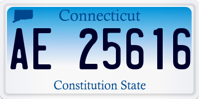 CT license plate AE25616