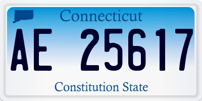 CT license plate AE25617