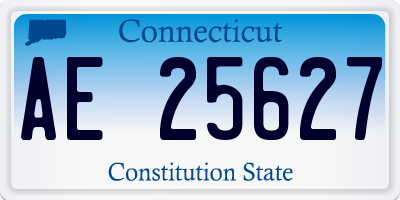 CT license plate AE25627