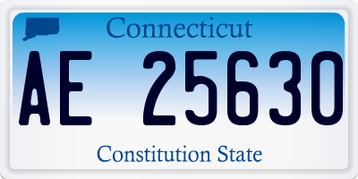 CT license plate AE25630