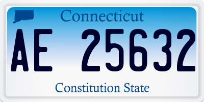 CT license plate AE25632