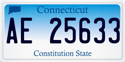 CT license plate AE25633