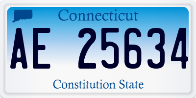 CT license plate AE25634