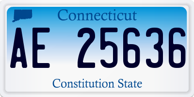CT license plate AE25636