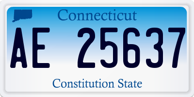 CT license plate AE25637
