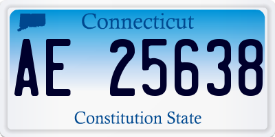 CT license plate AE25638
