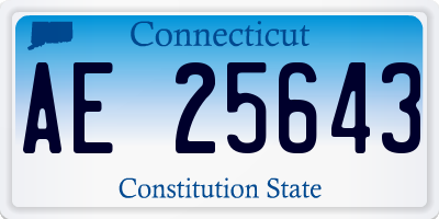 CT license plate AE25643