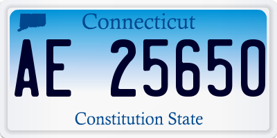 CT license plate AE25650