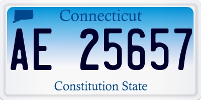 CT license plate AE25657
