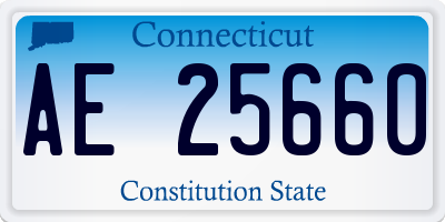 CT license plate AE25660