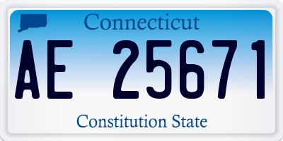 CT license plate AE25671