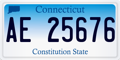 CT license plate AE25676
