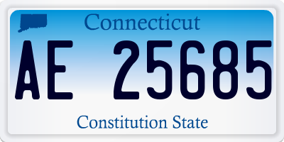 CT license plate AE25685