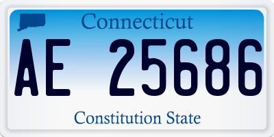 CT license plate AE25686