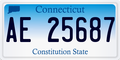 CT license plate AE25687