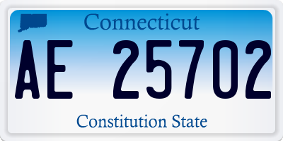 CT license plate AE25702