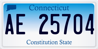 CT license plate AE25704