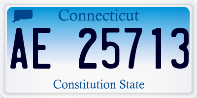 CT license plate AE25713