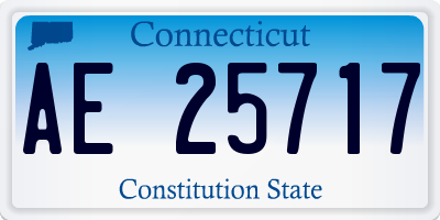 CT license plate AE25717