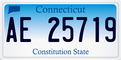 CT license plate AE25719