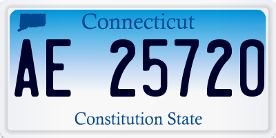 CT license plate AE25720
