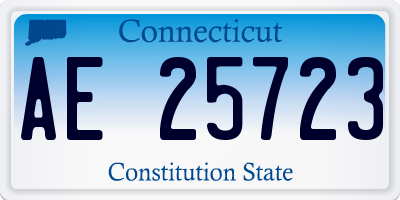 CT license plate AE25723
