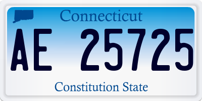 CT license plate AE25725