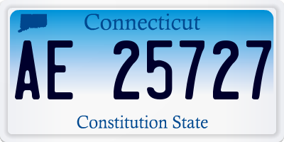 CT license plate AE25727