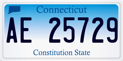 CT license plate AE25729