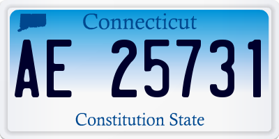CT license plate AE25731