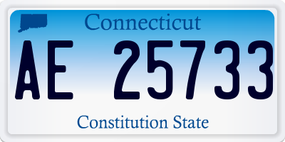 CT license plate AE25733