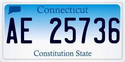 CT license plate AE25736