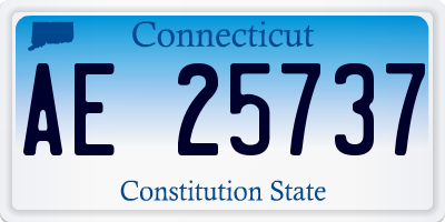 CT license plate AE25737