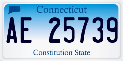 CT license plate AE25739