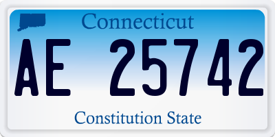 CT license plate AE25742
