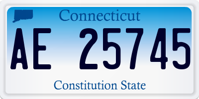CT license plate AE25745