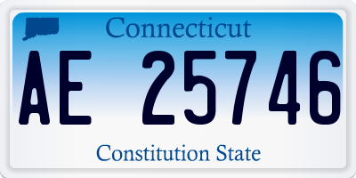 CT license plate AE25746