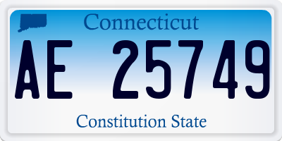 CT license plate AE25749