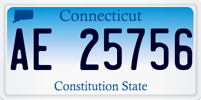 CT license plate AE25756