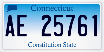 CT license plate AE25761
