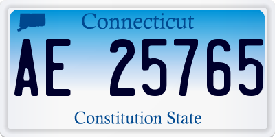 CT license plate AE25765