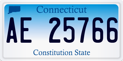CT license plate AE25766