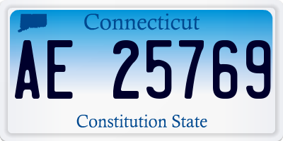 CT license plate AE25769