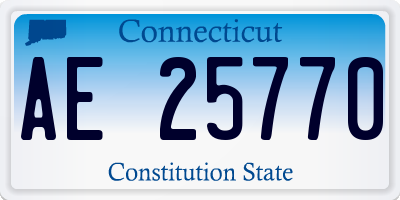 CT license plate AE25770