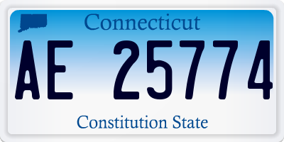 CT license plate AE25774