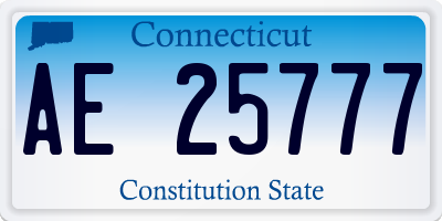 CT license plate AE25777