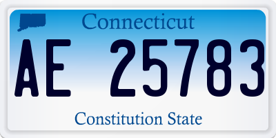CT license plate AE25783