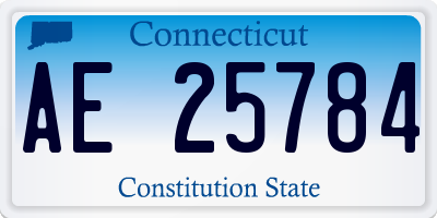 CT license plate AE25784