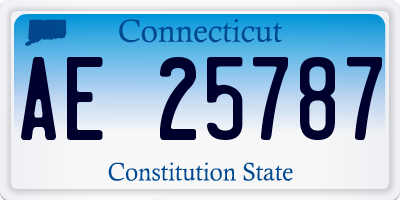 CT license plate AE25787